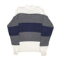 Mens Grey Nautica Knit Chunky Stripe Boat Crewneck Jumper