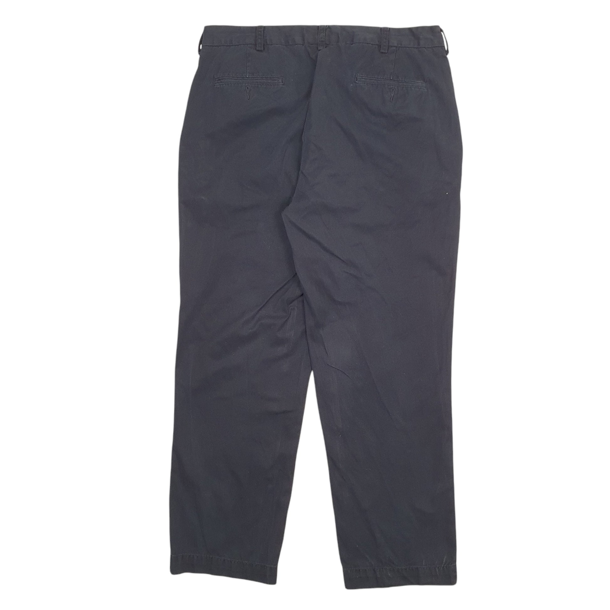 Mens Black Polo Ralph Lauren Double Pleated Vintage 2000's Chino Trousers