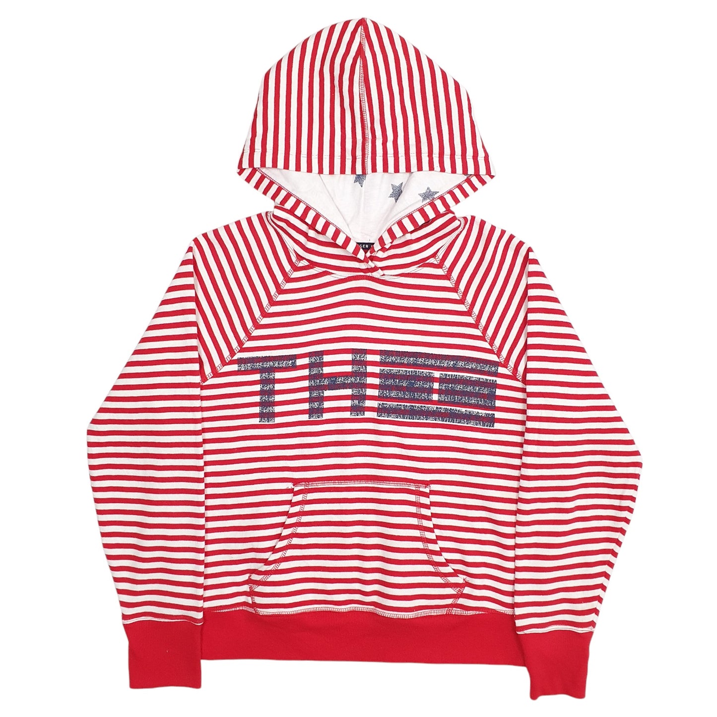 Womens Red Tommy Hilfiger Spellout Hoodie Jumper