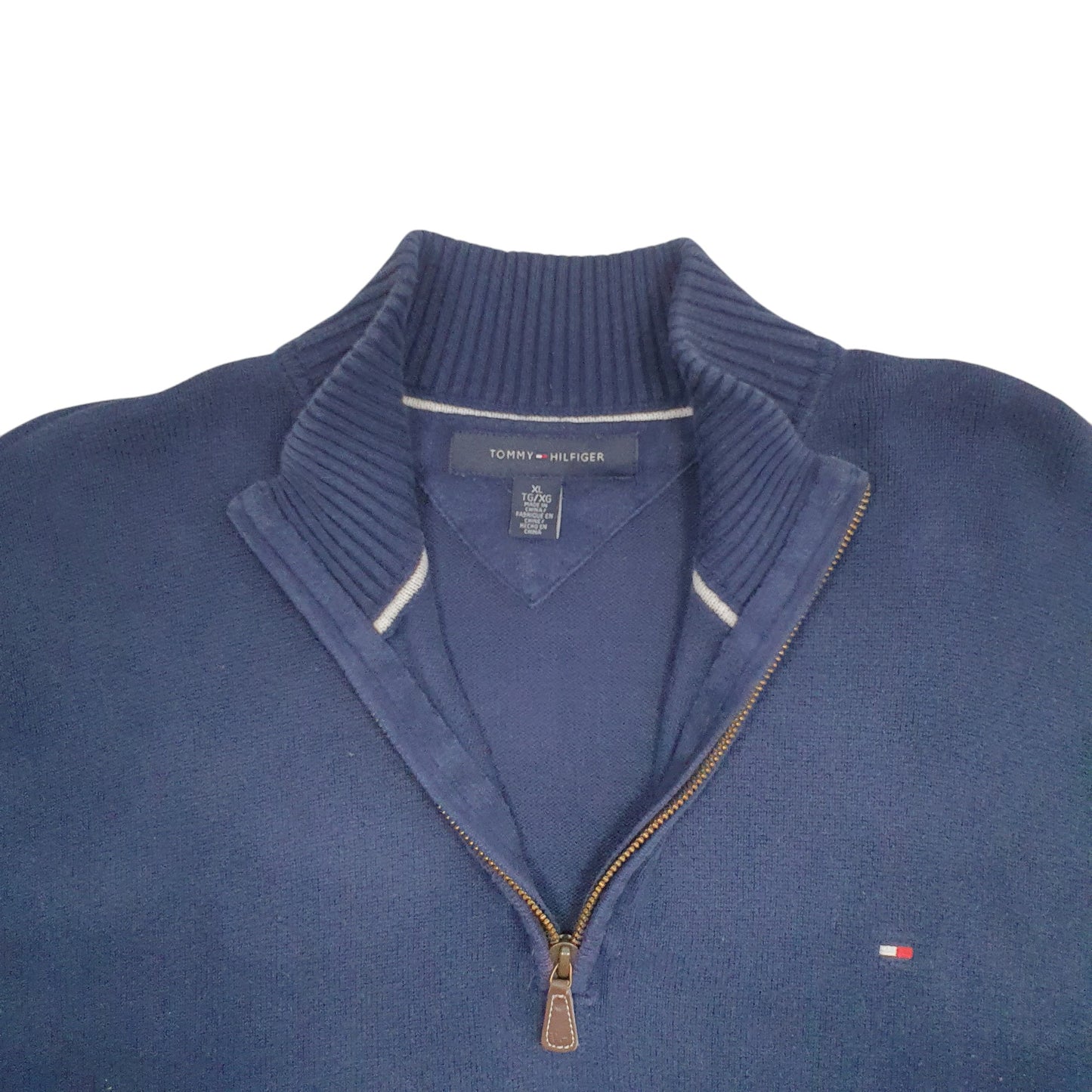 Mens Navy Tommy Hilfiger  Quarter Zip Jumper