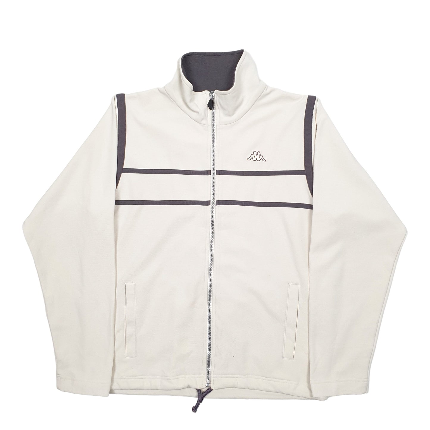 Mens Cream Kappa  Full Zip Jumper