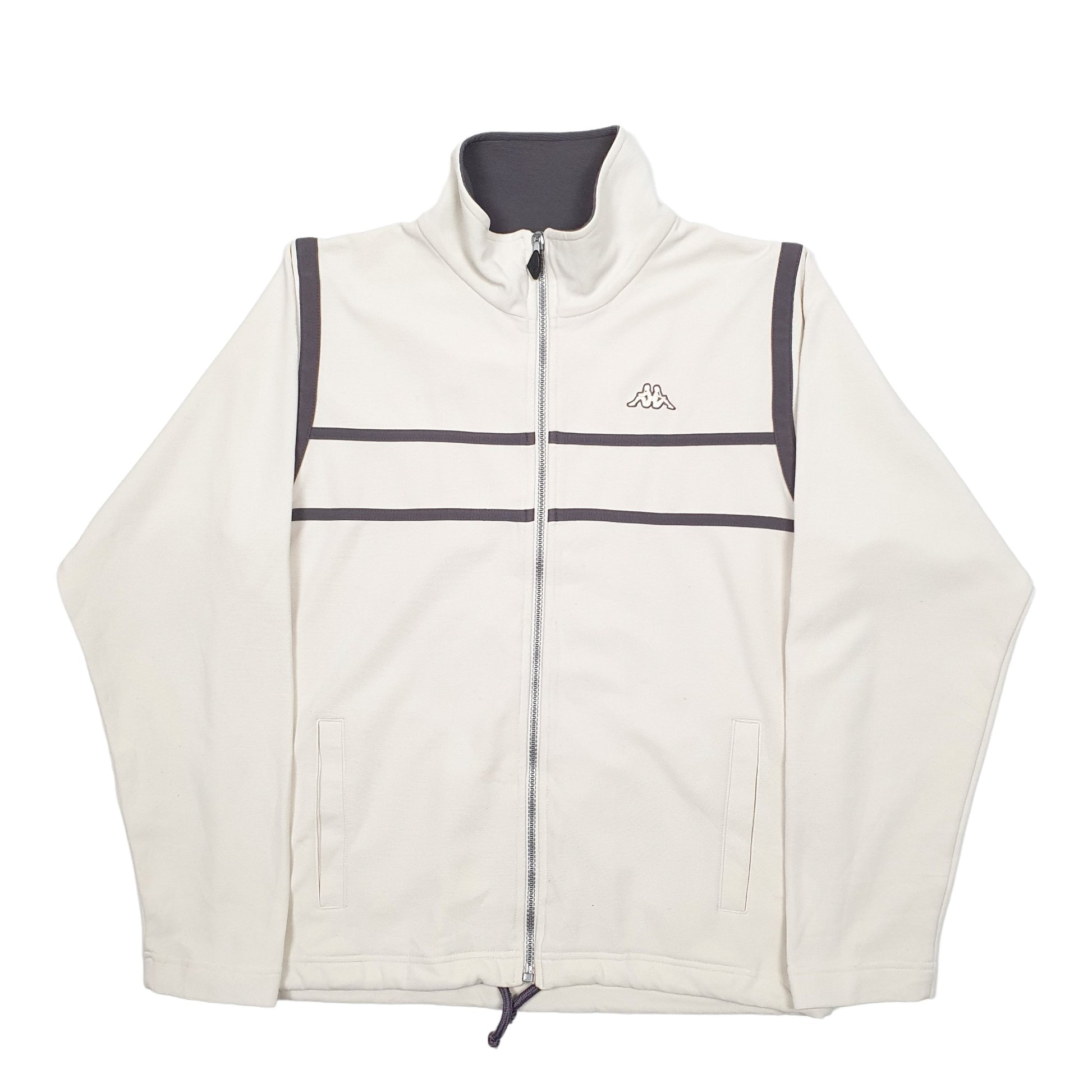 Mens Cream Kappa  Full Zip Jumper