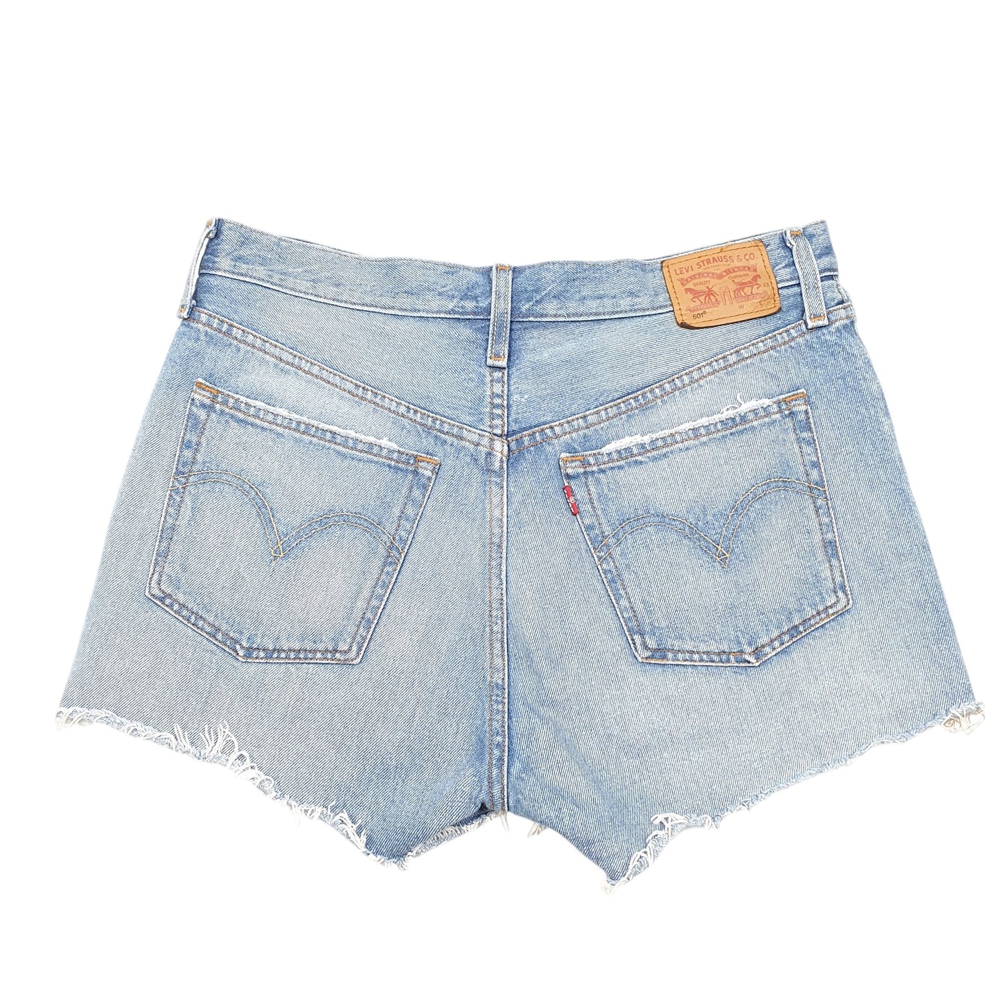 Womens Blue Levis 501 Jorts Hot Pants Distressed Denim Shorts