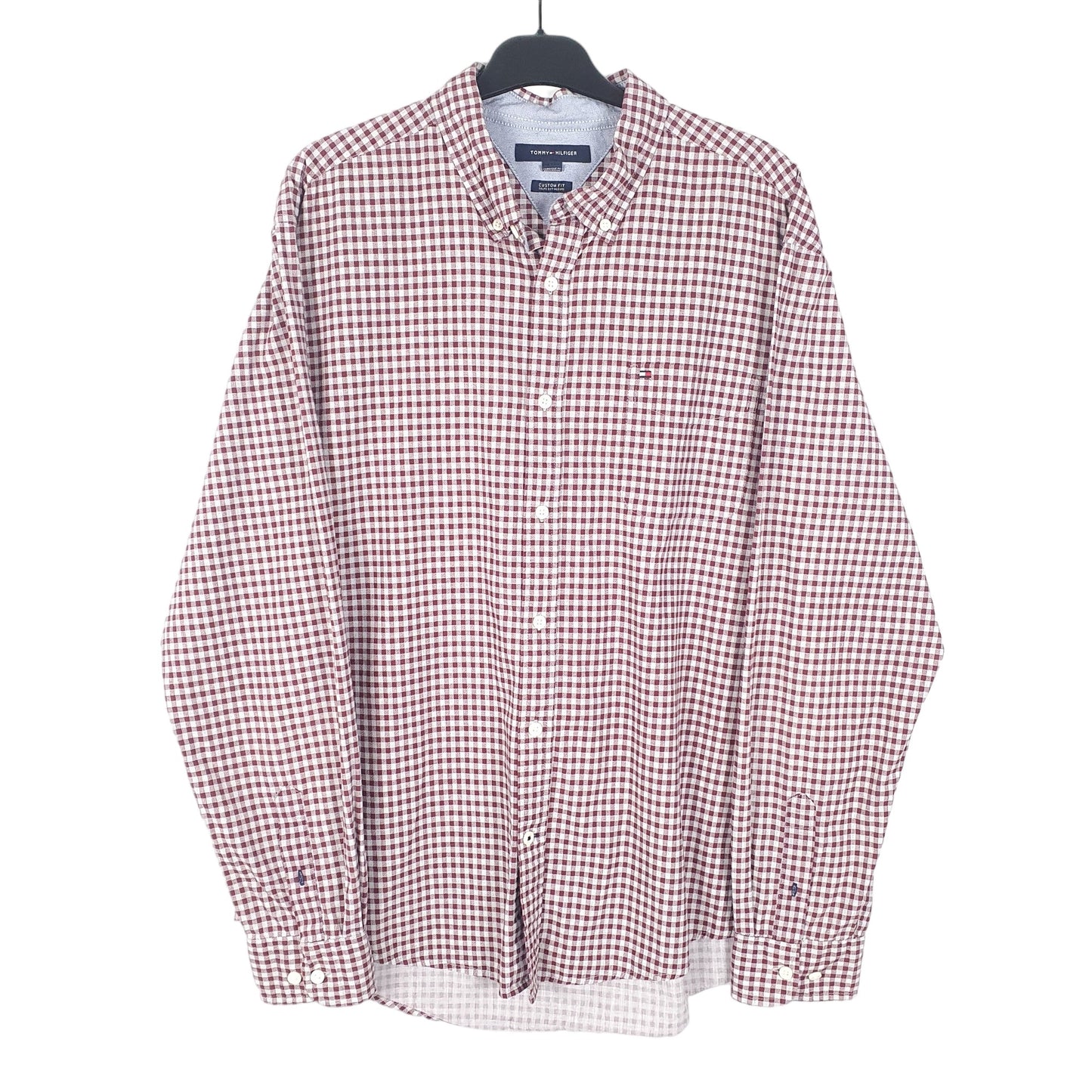 Mens Red Tommy Hilfiger  Long Sleeve Shirt