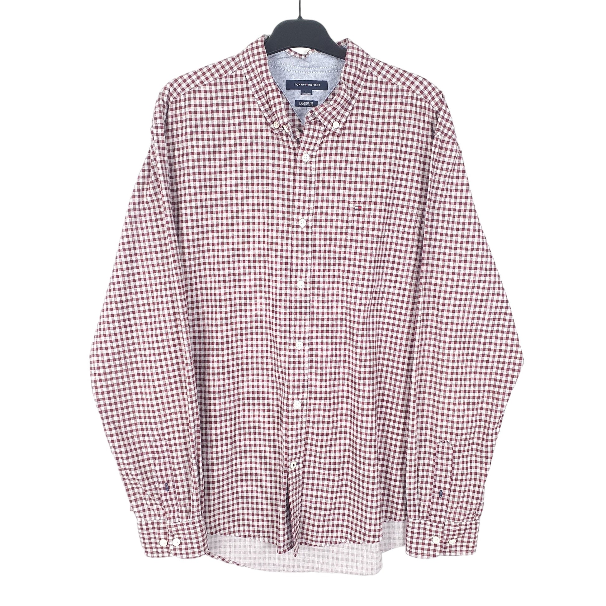 Mens Red Tommy Hilfiger  Long Sleeve Shirt