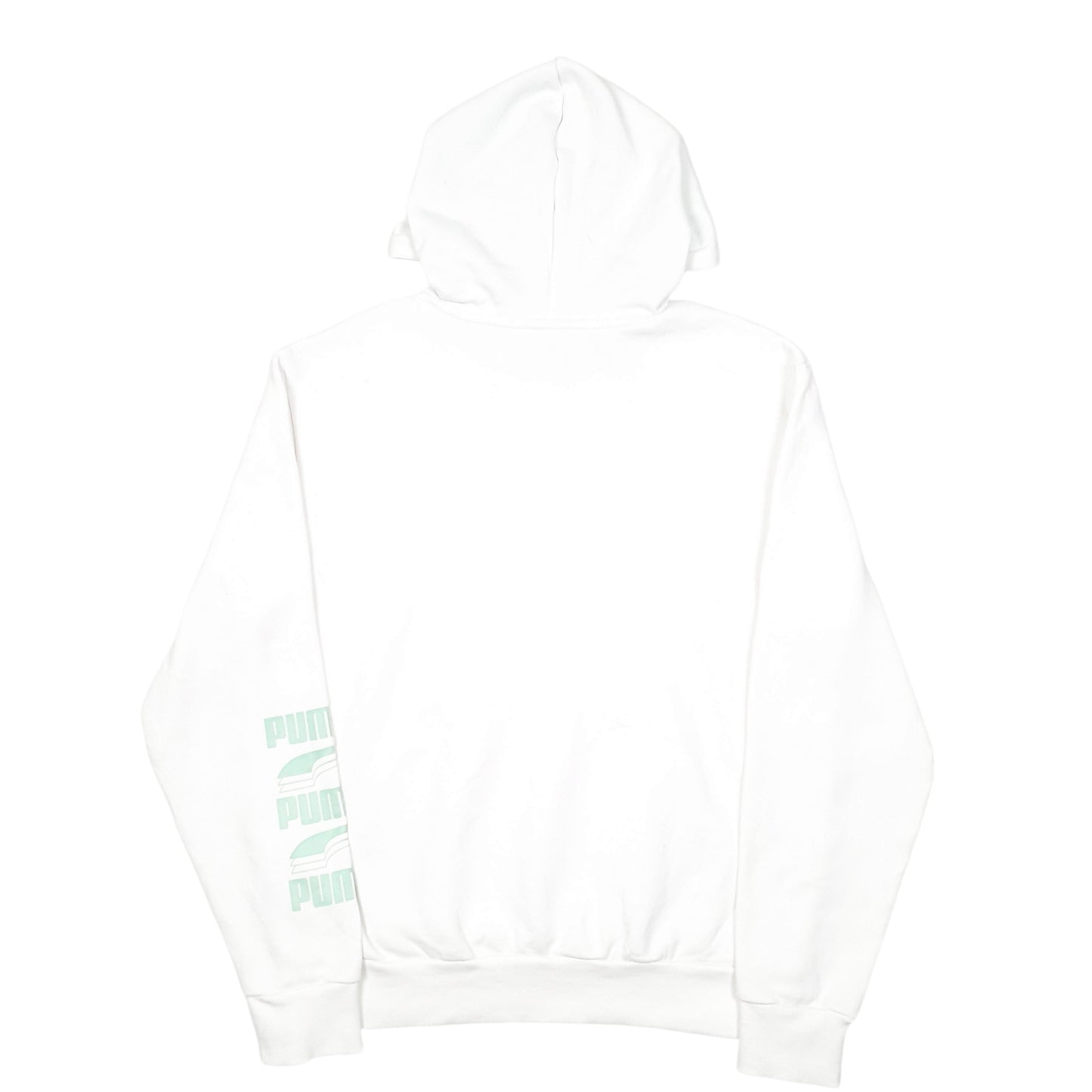 Mens White Puma Spellout Hoodie Jumper