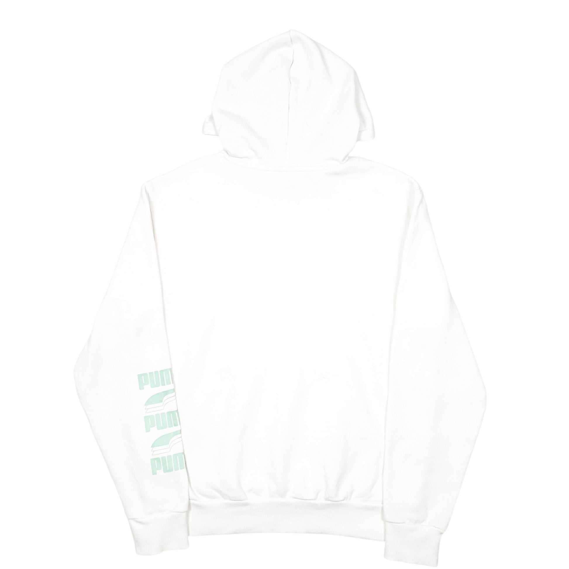 Mens White Puma Spellout Hoodie Jumper
