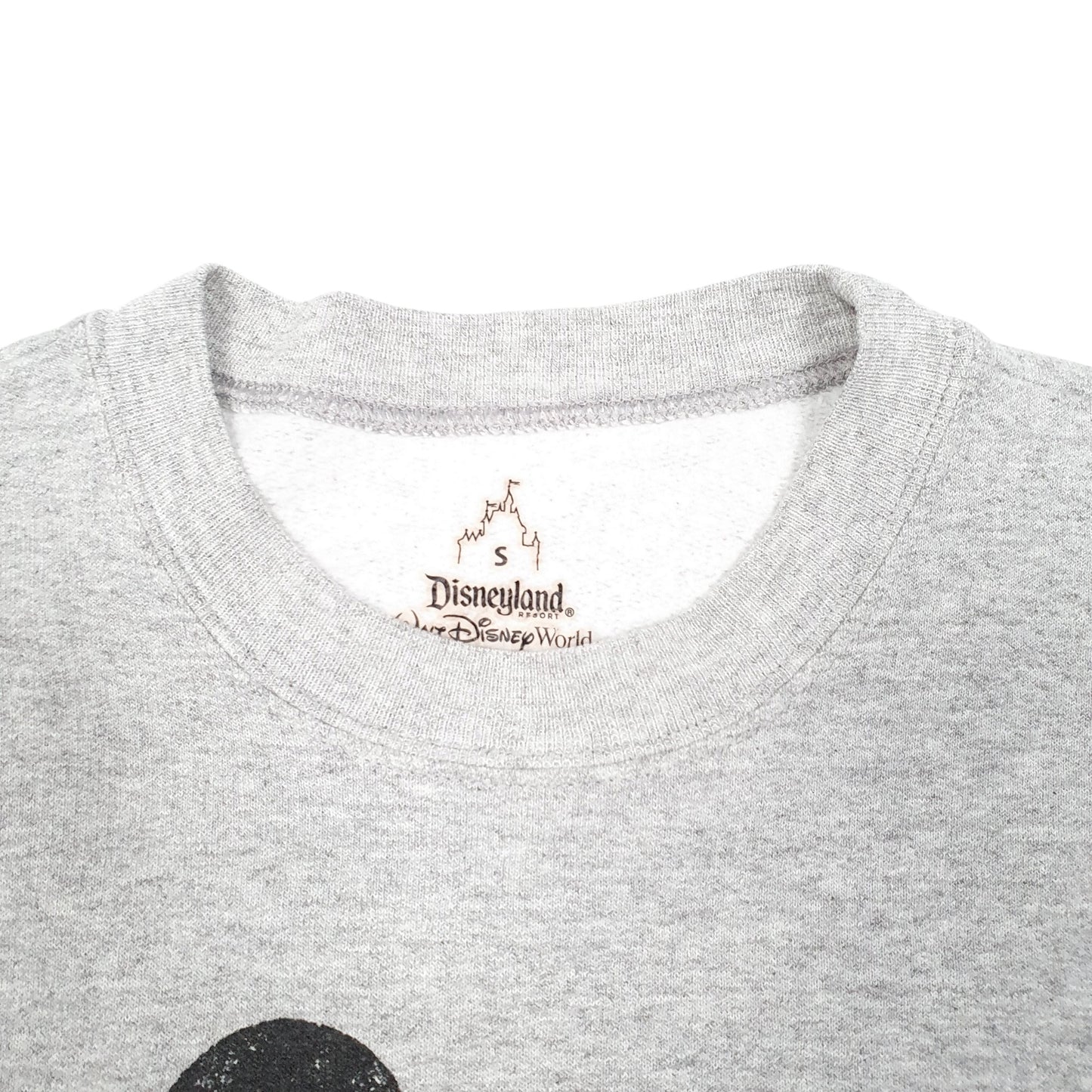 Mens Grey Hanes Disney Disneyland Mickey Mouse Spellout Crewneck Jumper