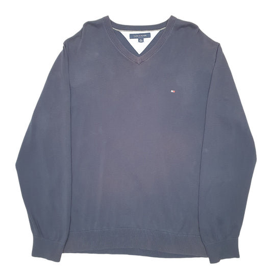 Mens Navy Tommy Hilfiger Knit V Neck Jumper
