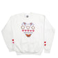 Mens White Lee Embroidery Made In USA Crewneck Jumper