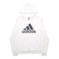 Womens White Adidas Spellout Hoodie Jumper
