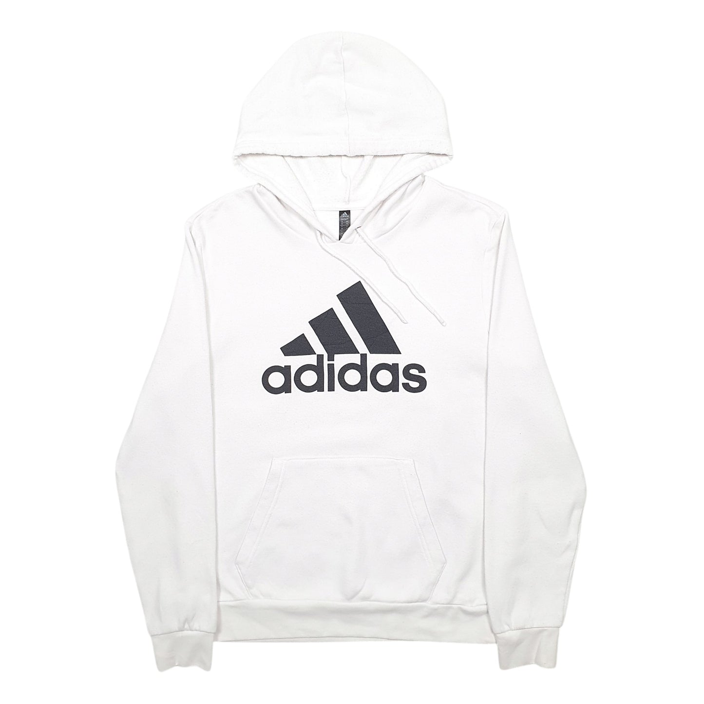 Womens White Adidas Spellout Hoodie Jumper