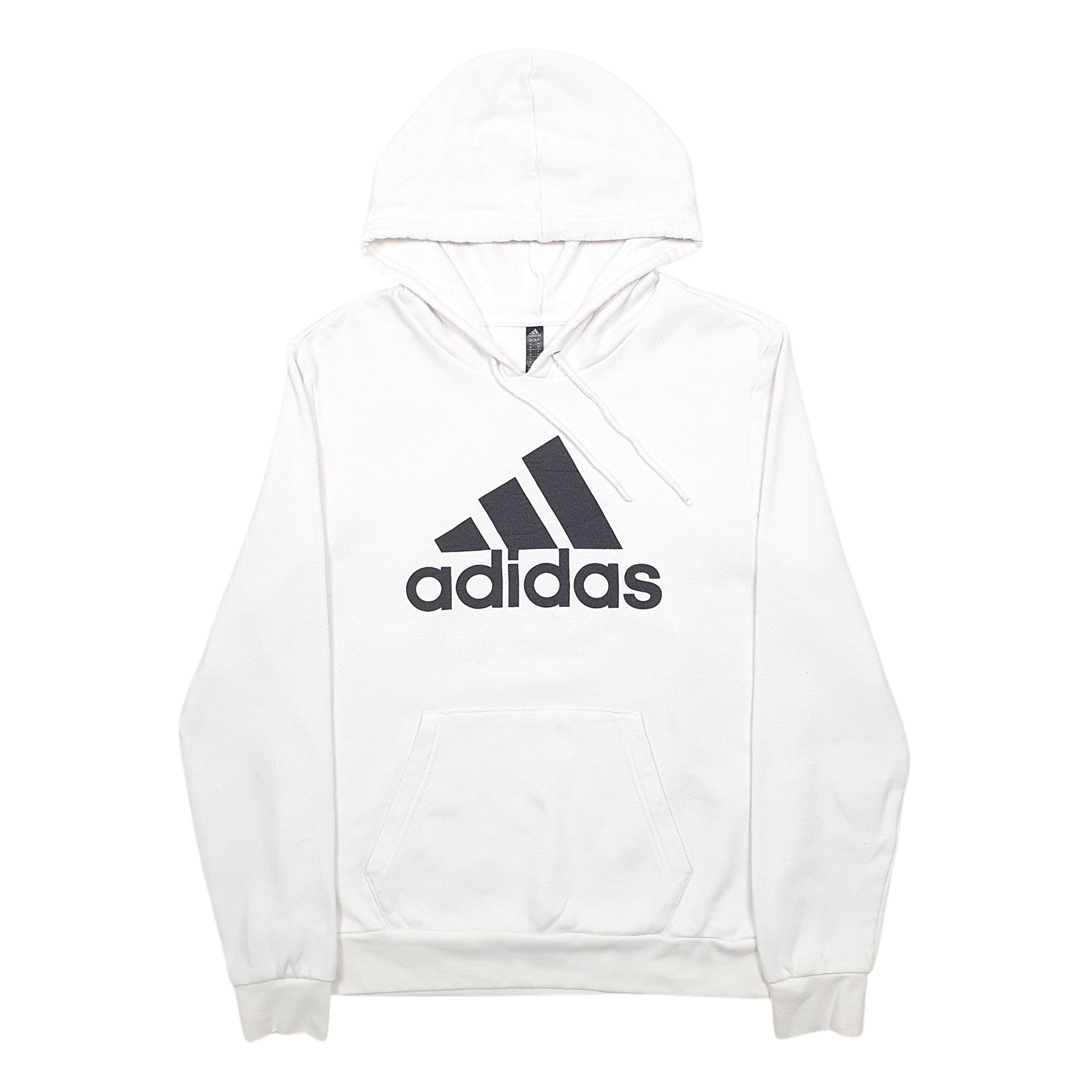 Womens White Adidas Spellout Hoodie Jumper