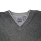Mens Grey GAP Vintage 1990s Made In USA V Neck Jumper