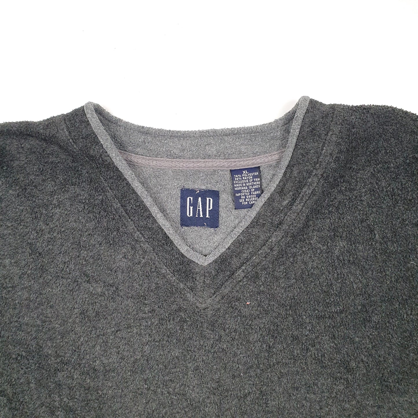 Mens Grey GAP Vintage 1990s Made In USA V Neck Jumper