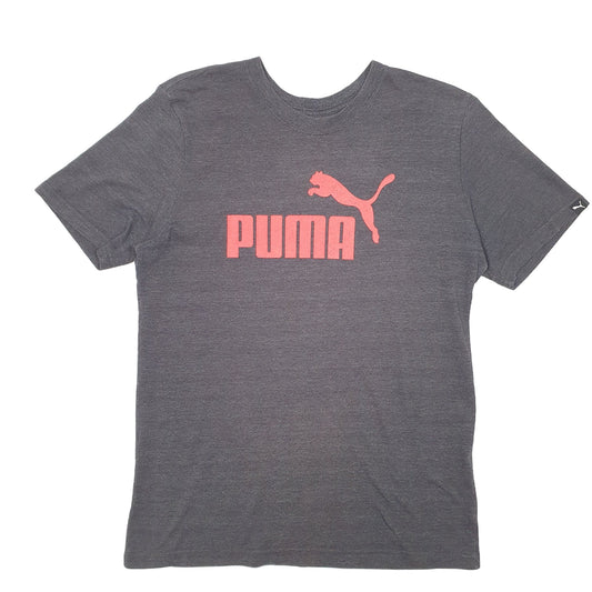 Mens Grey Puma Spellout Short Sleeve T Shirt
