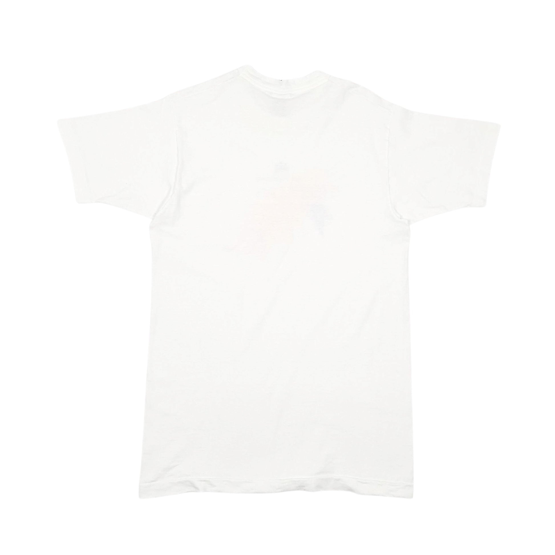 Mens White Fruit Of The Loom Single Stitch Vintage 90s Short Sleeve T Shirt