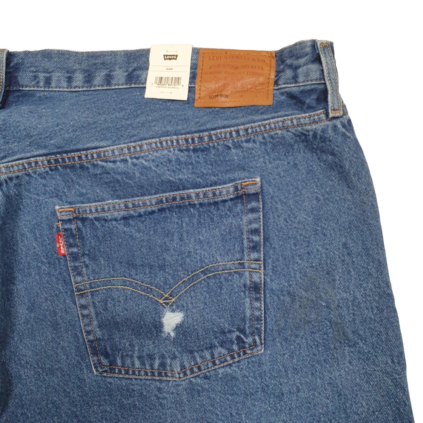 Womens Blue Levis 501 Jorts Distressed Denim Shorts