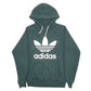 Mens Green Adidas Spellout Hoodie Jumper