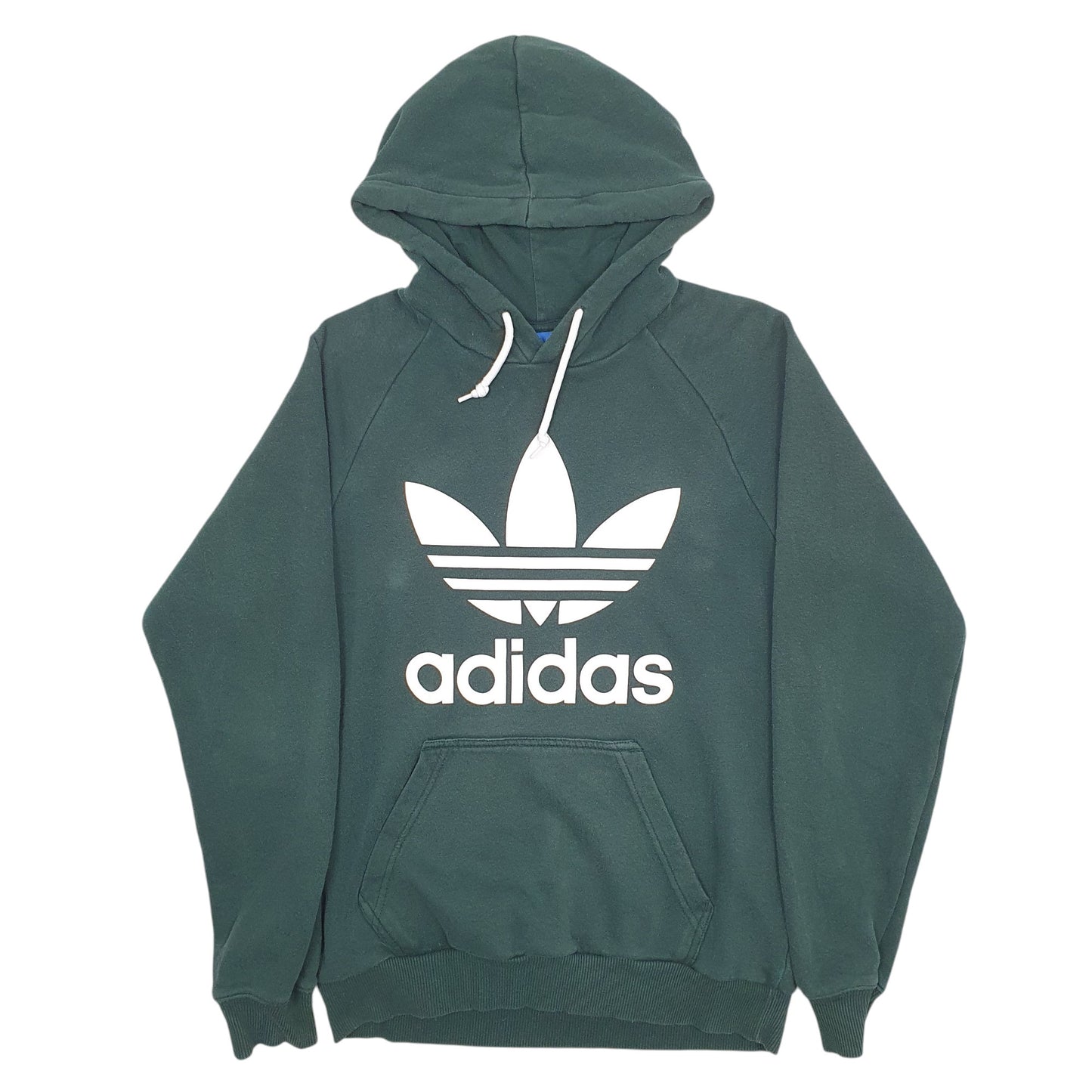Mens Green Adidas Spellout Hoodie Jumper