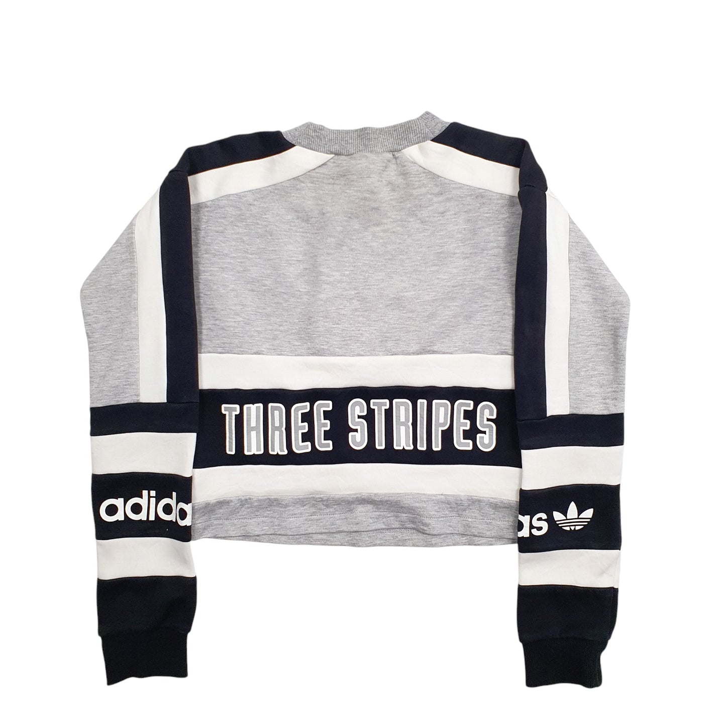 Womens Grey Adidas Spellout Crewneck Jumper