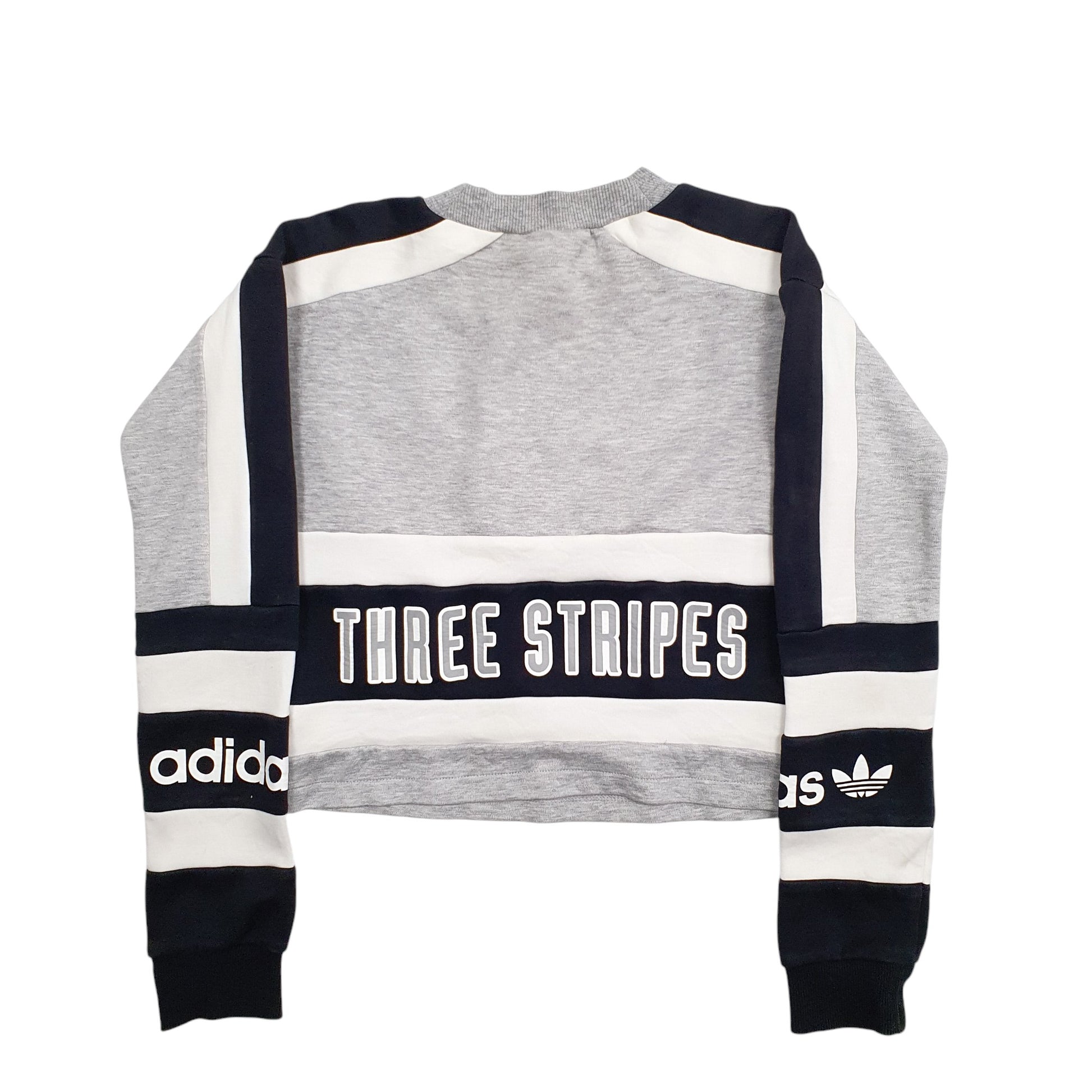 Womens Grey Adidas Spellout Crewneck Jumper