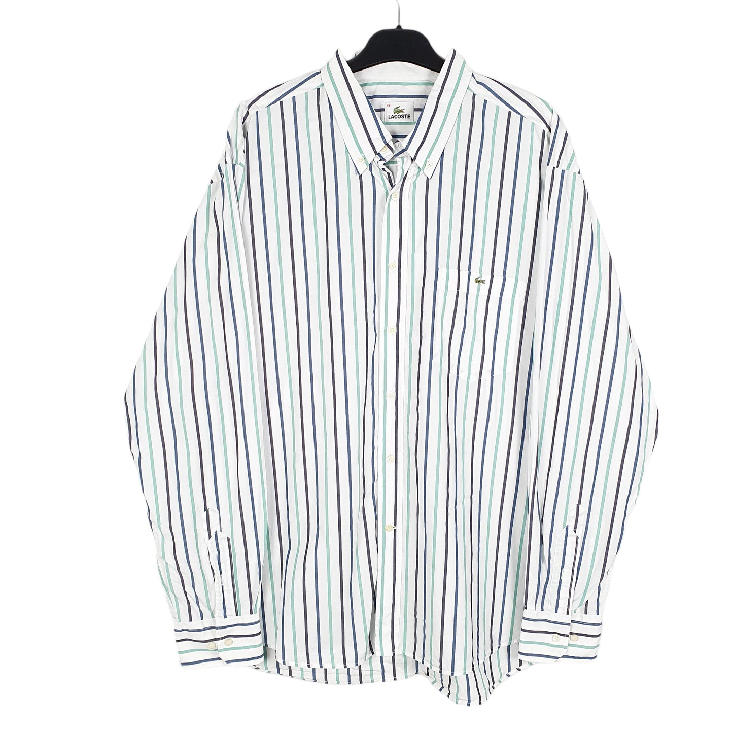 Mens White Lacoste  Long Sleeve Shirt