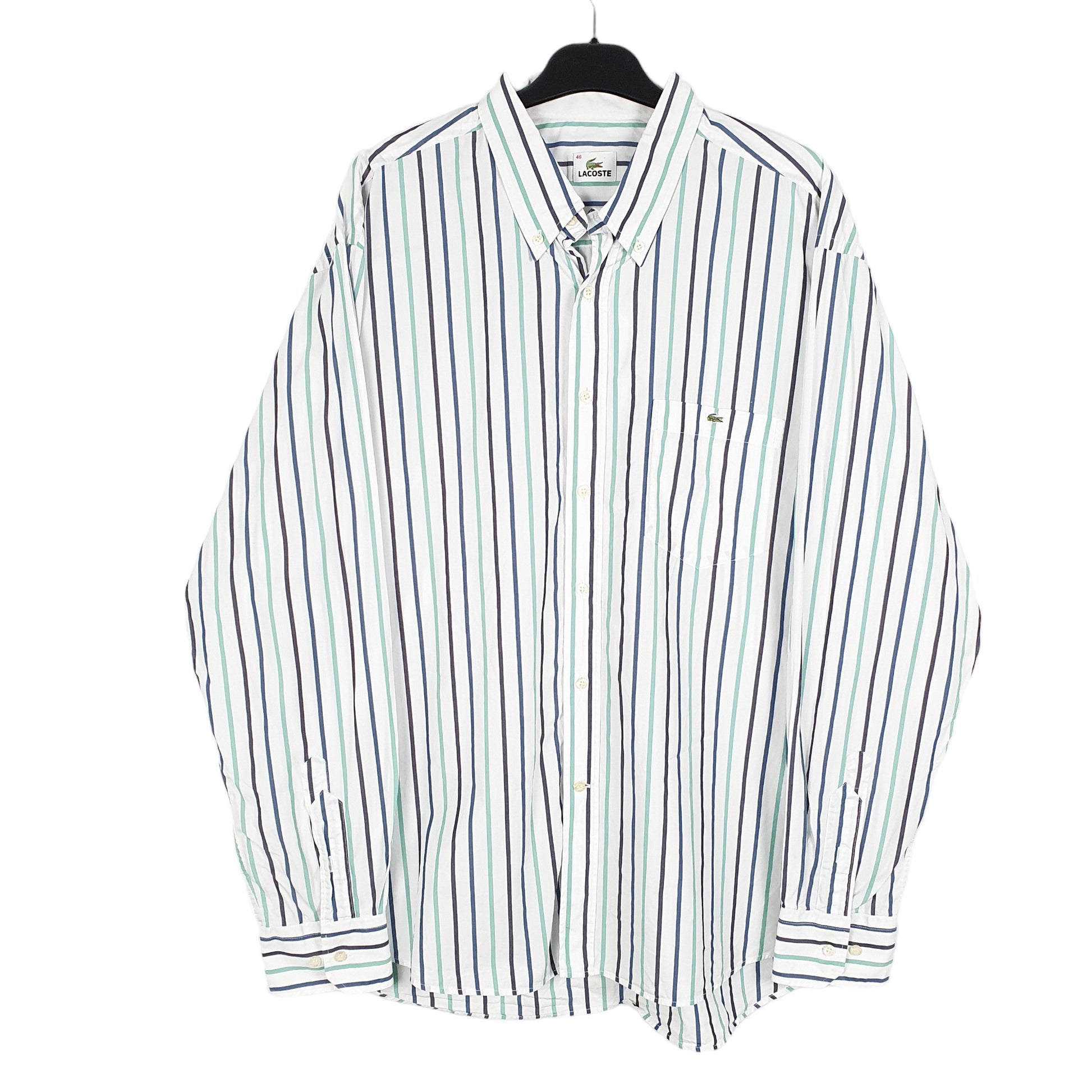 Mens White Lacoste  Long Sleeve Shirt