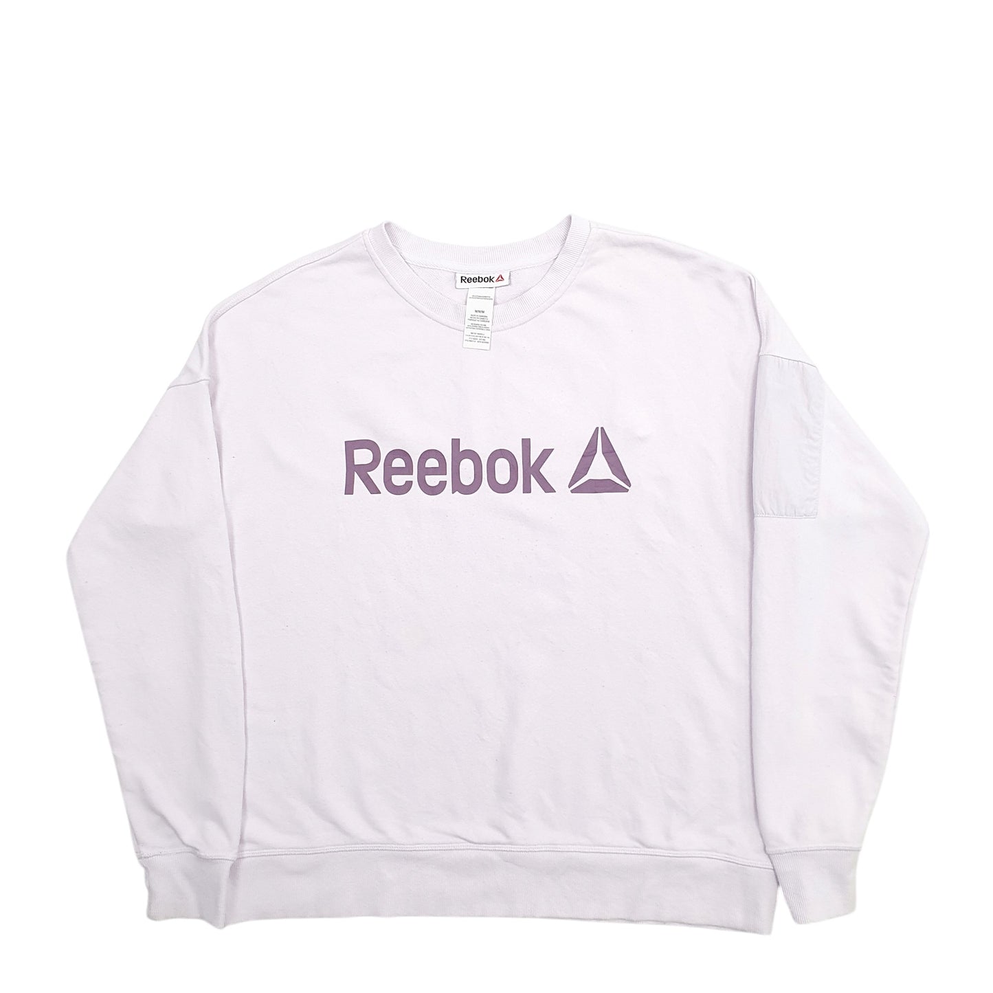 Womens Pink Reebok Spellout Crewneck Jumper