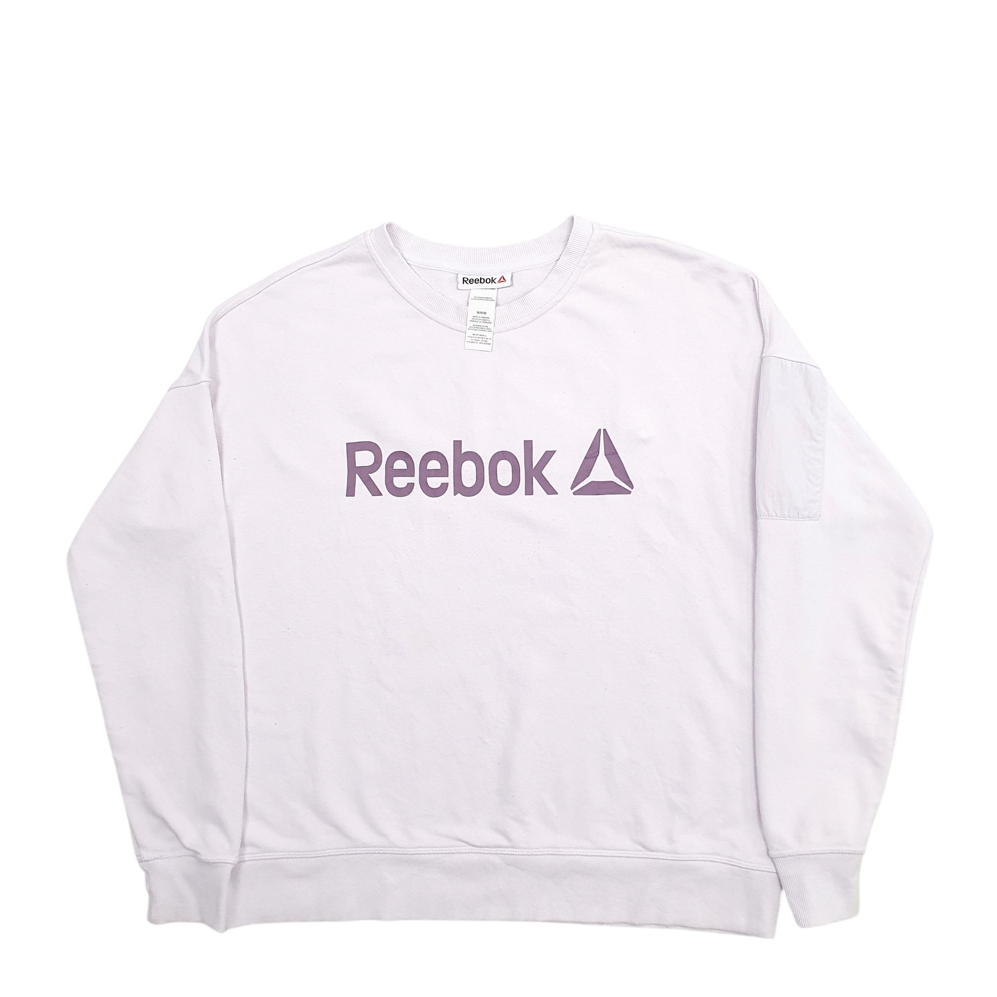 Womens Pink Reebok Spellout Crewneck Jumper