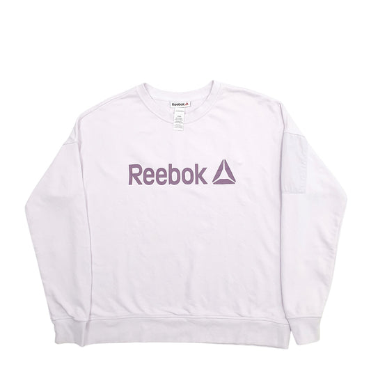 Womens Pink Reebok Spellout Crewneck Jumper