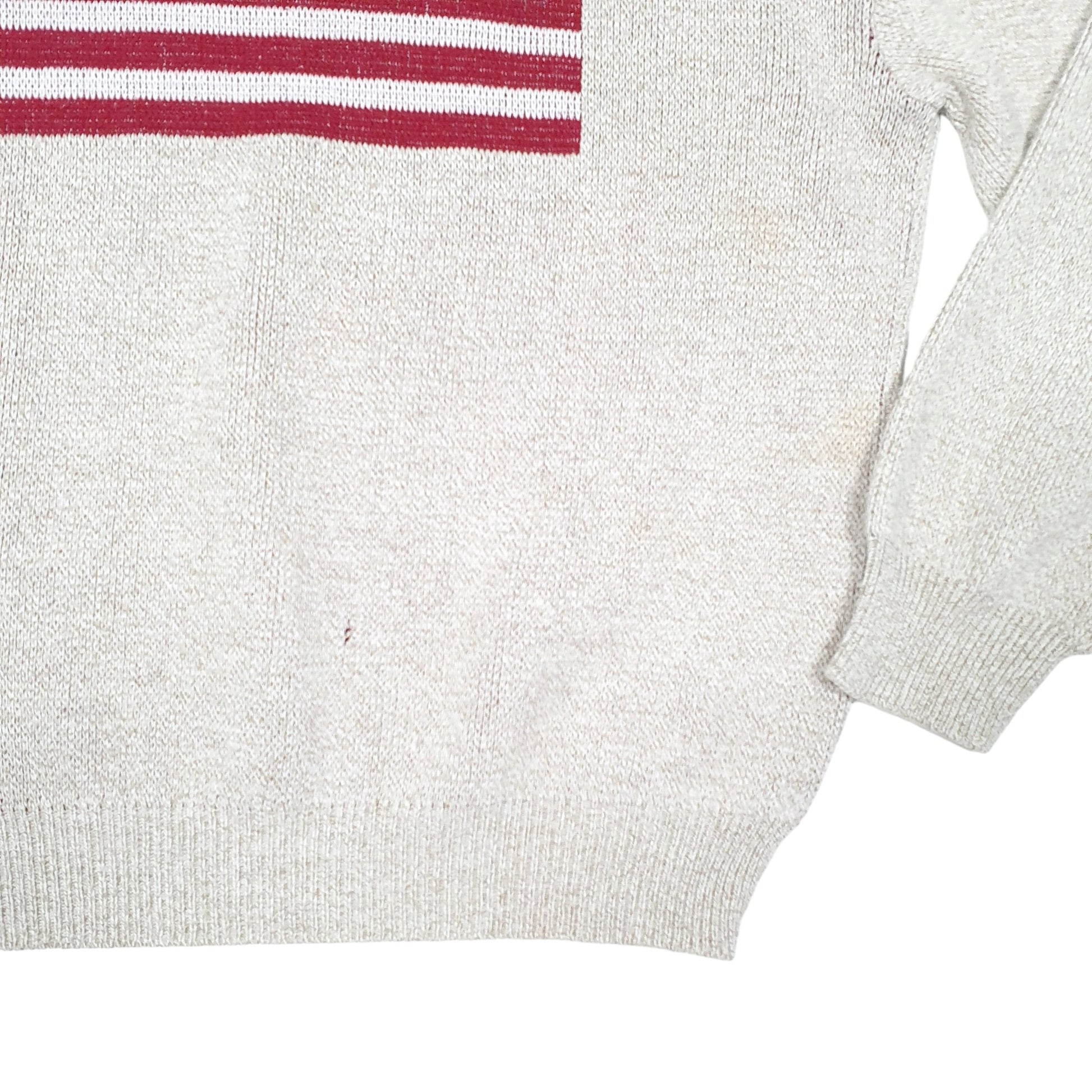 Mens Beige Roundtree & York Knit USA Flag America Vintage Crewneck Jumper
