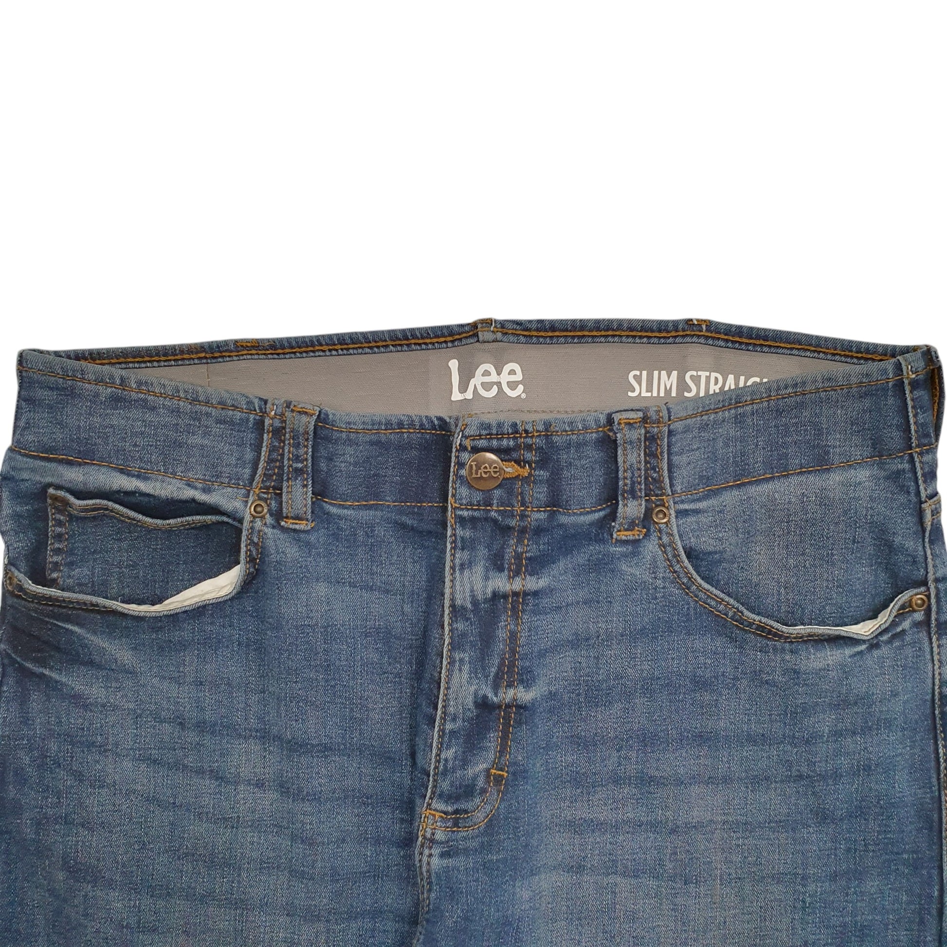 Mens Navy Lee Stretch Fit Slim JeansW36 L30