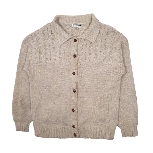 Mens Beige Laura Peterson Vintage 1990s Cardigan Jumper