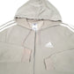 Mens Khaki Adidas Hoodie Full Zip Jumper