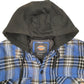 Mens Blue Dickies Hooded Padded Plaid Lumberjack Overshirt Shacket  Coat