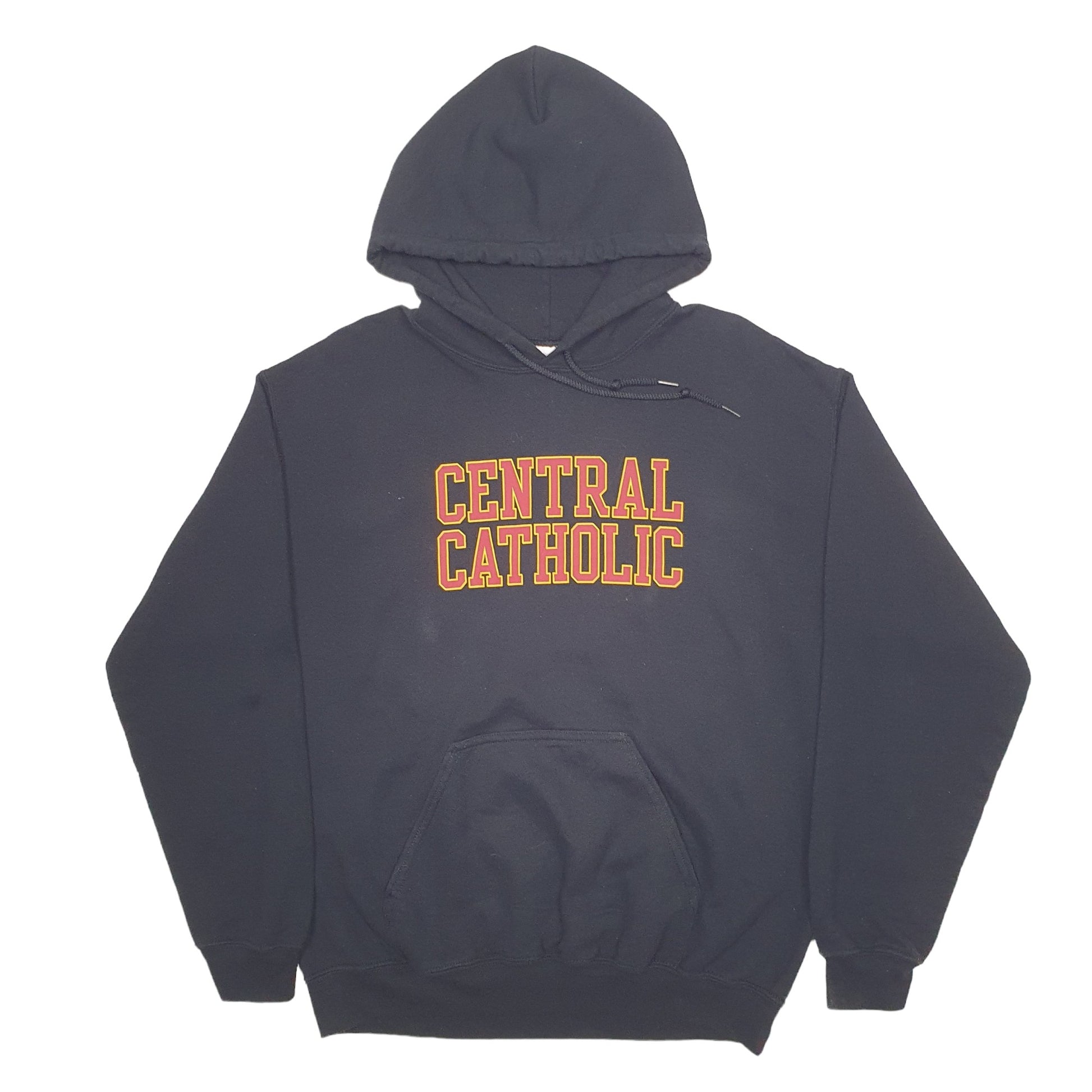 Womens Black Gildan USA College Hoodie Jumper