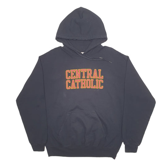 Womens Black Gildan USA College Hoodie Jumper