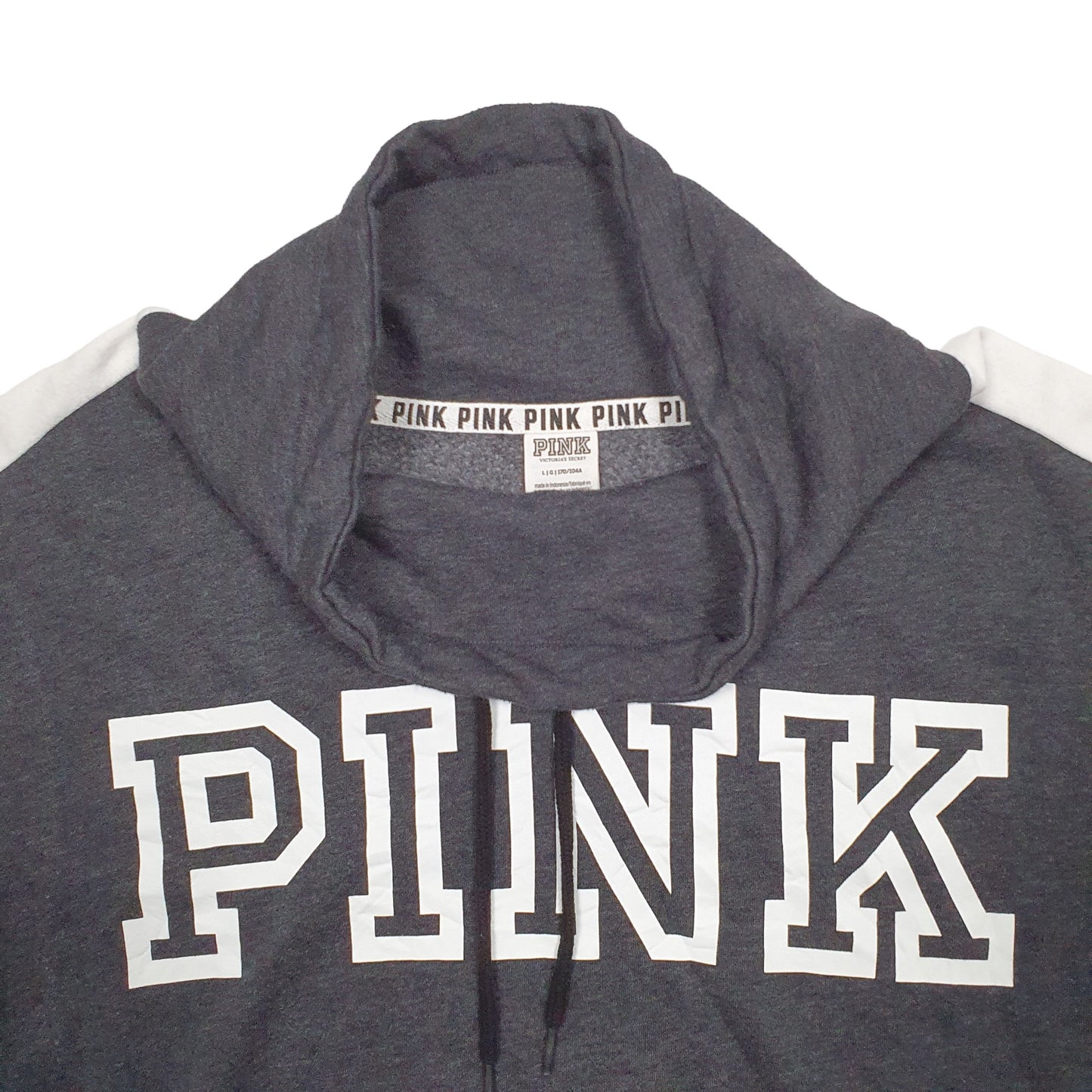 Womens Grey Pink Victoria's Secret Spellout Crewneck Jumper