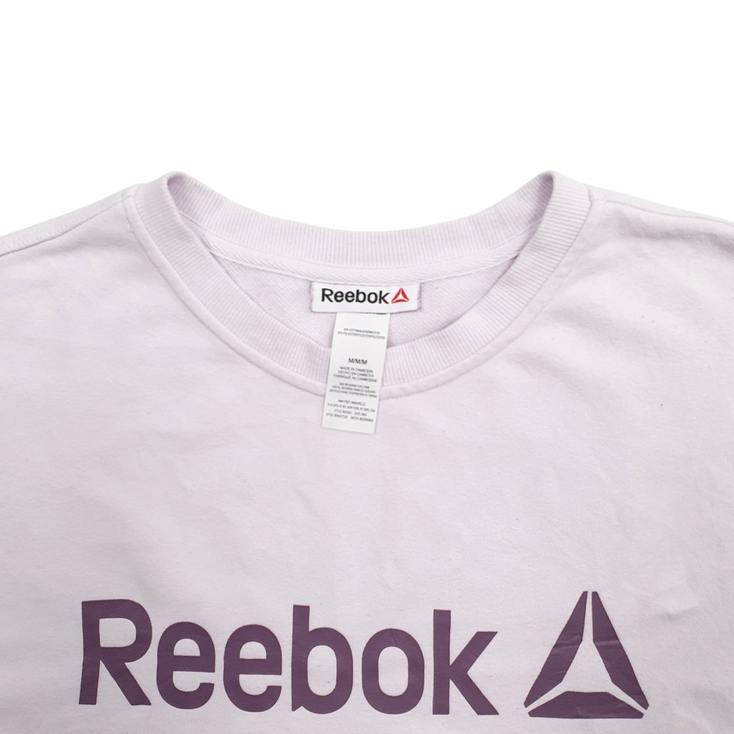 Womens Pink Reebok Spellout Crewneck Jumper