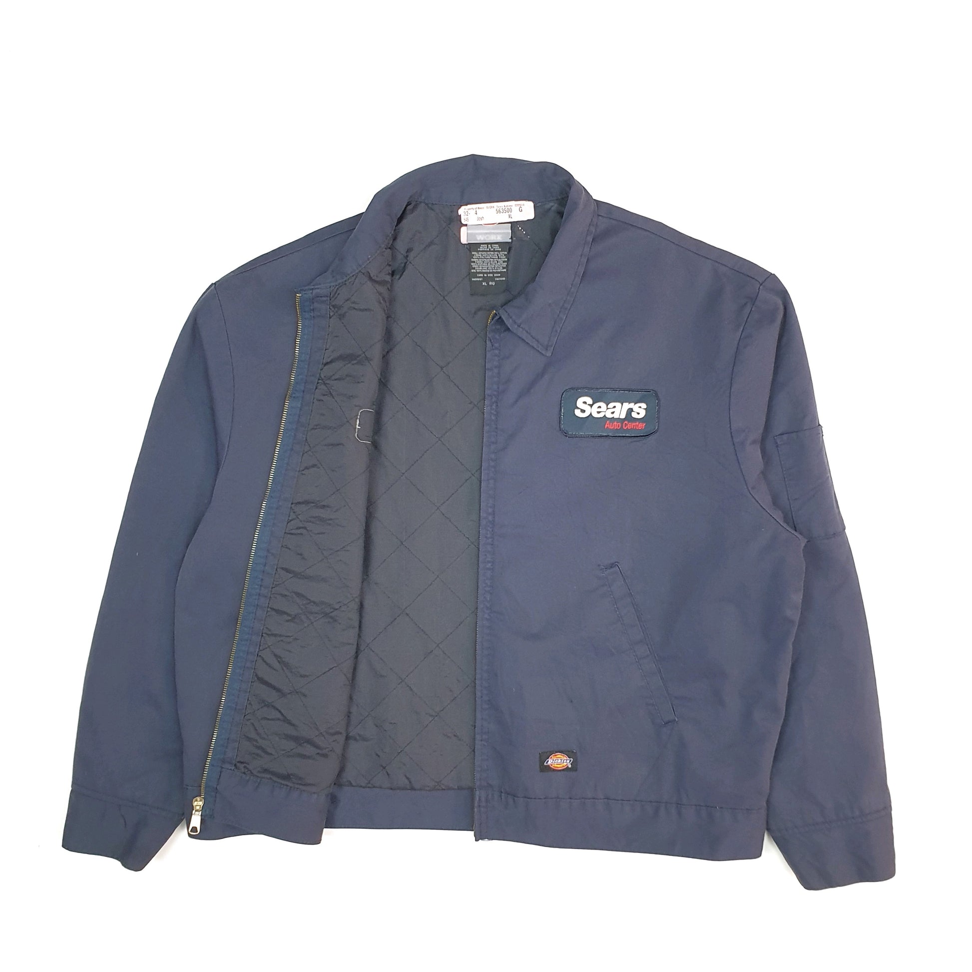 Mens Navy Dickies Harrington Bomber V Neck Coat