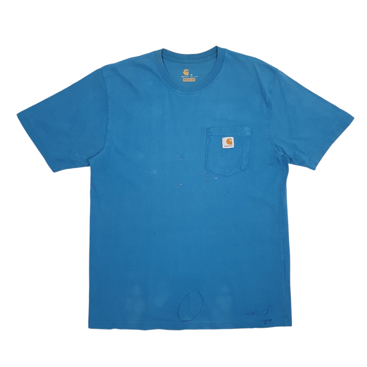Mens Blue Carhartt Original Fit Short Sleeve T Shirt
