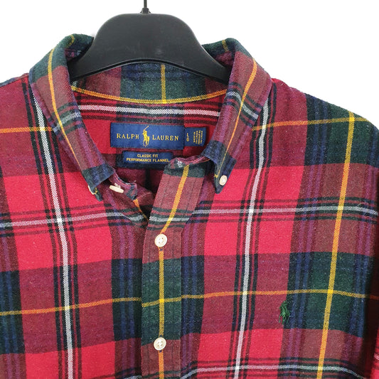 Mens Red Ralph Lauren Oxford Flannel Long Sleeve Shirt