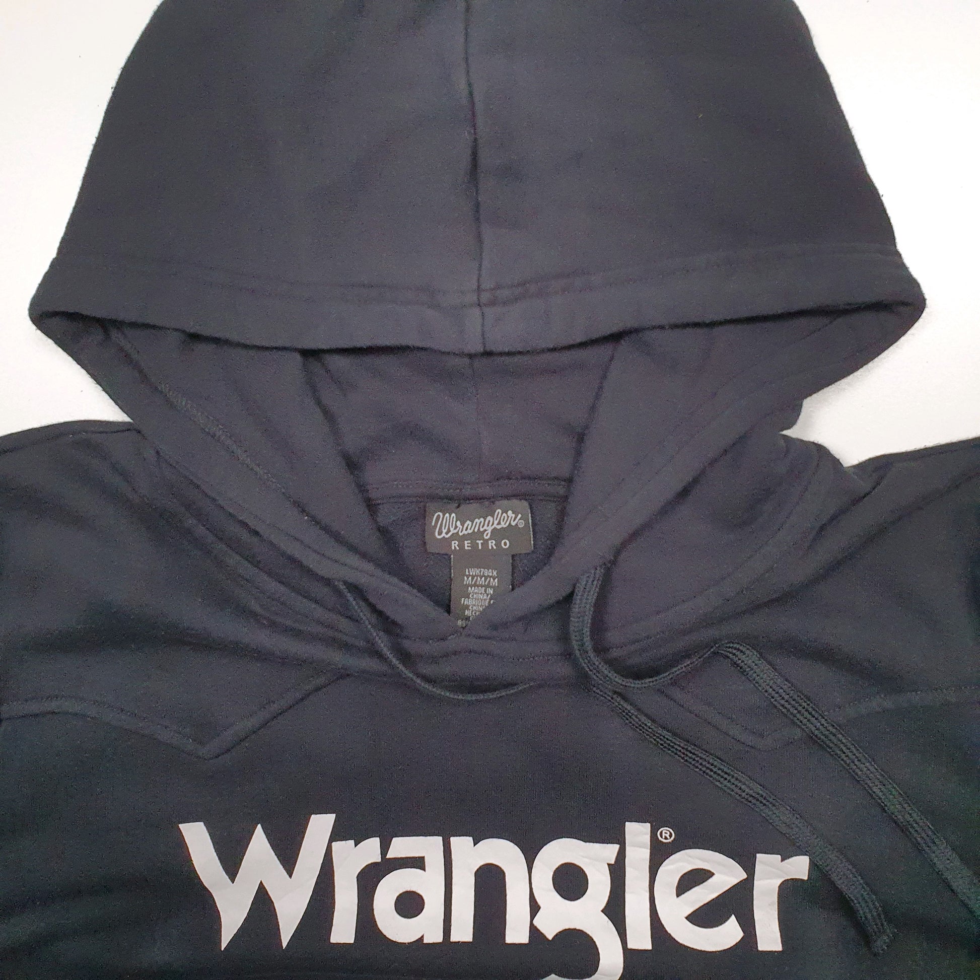 Womens Black Wrangler Spellout Hoodie Jumper