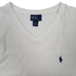 Mens White Polo Ralph Lauren V Neck Short Sleeve T Shirt