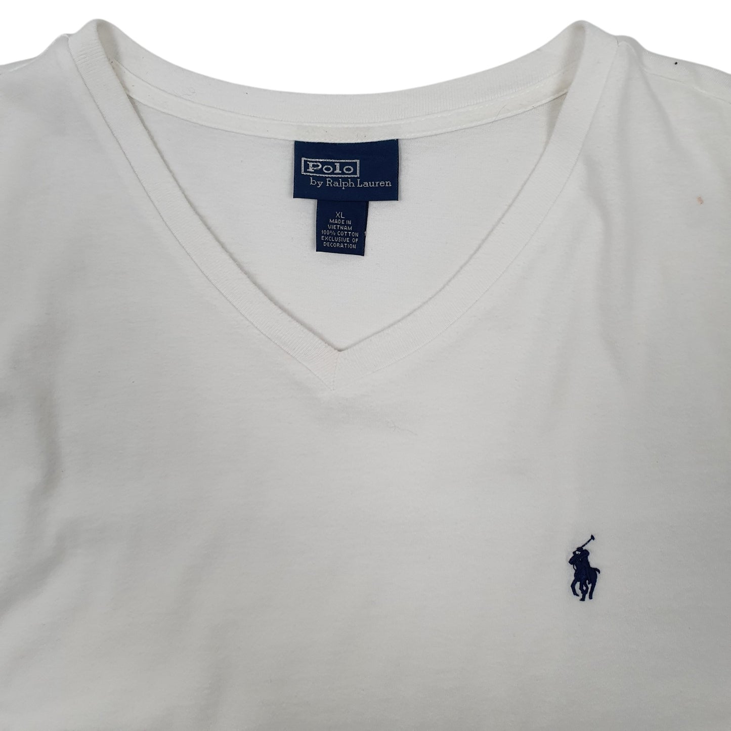 Mens White Polo Ralph Lauren V Neck Short Sleeve T Shirt