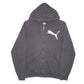 Mens Black Puma Hoodie Spellout Full Zip Jumper