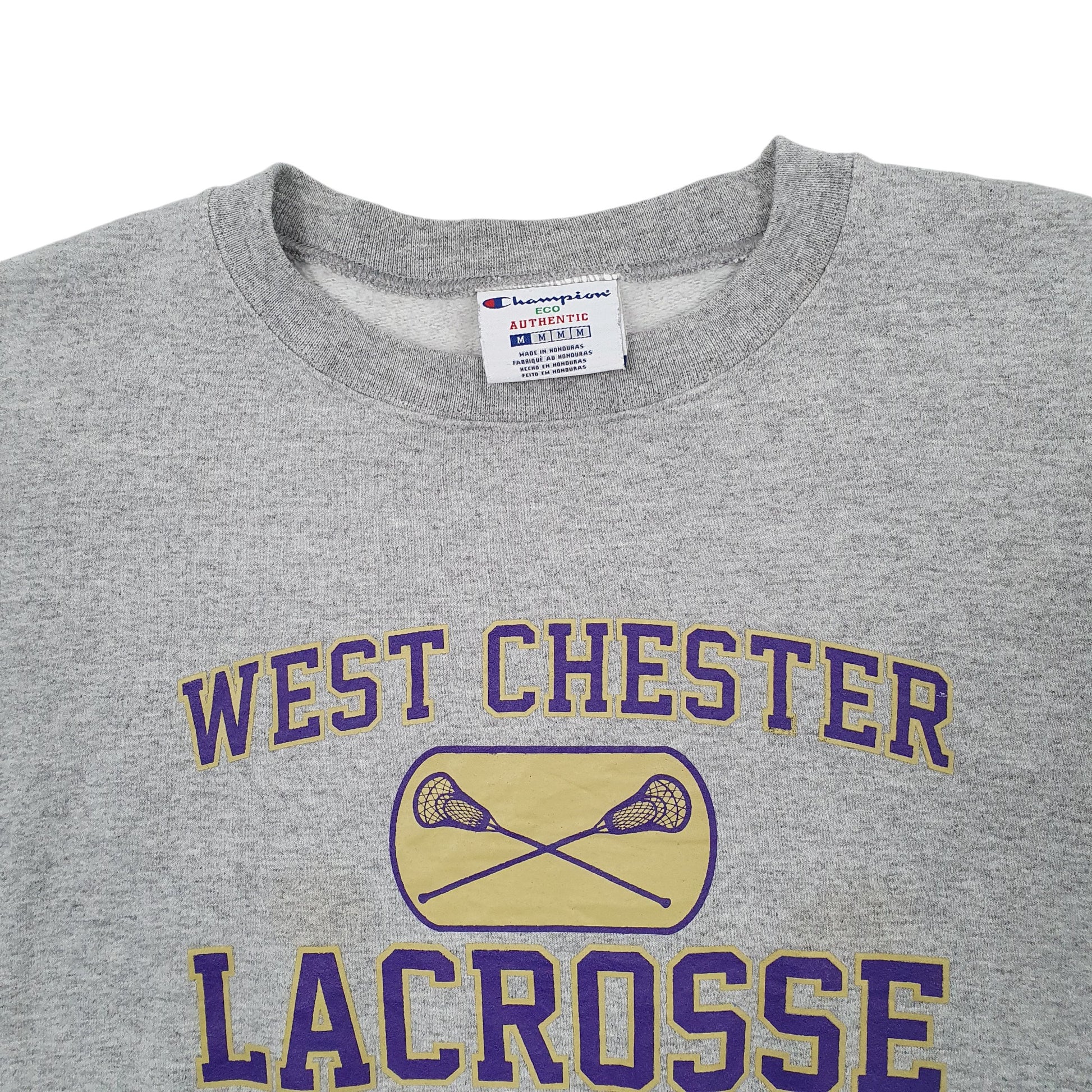 Mens Grey Champion West Chester Lacrosse Crewneck Jumper