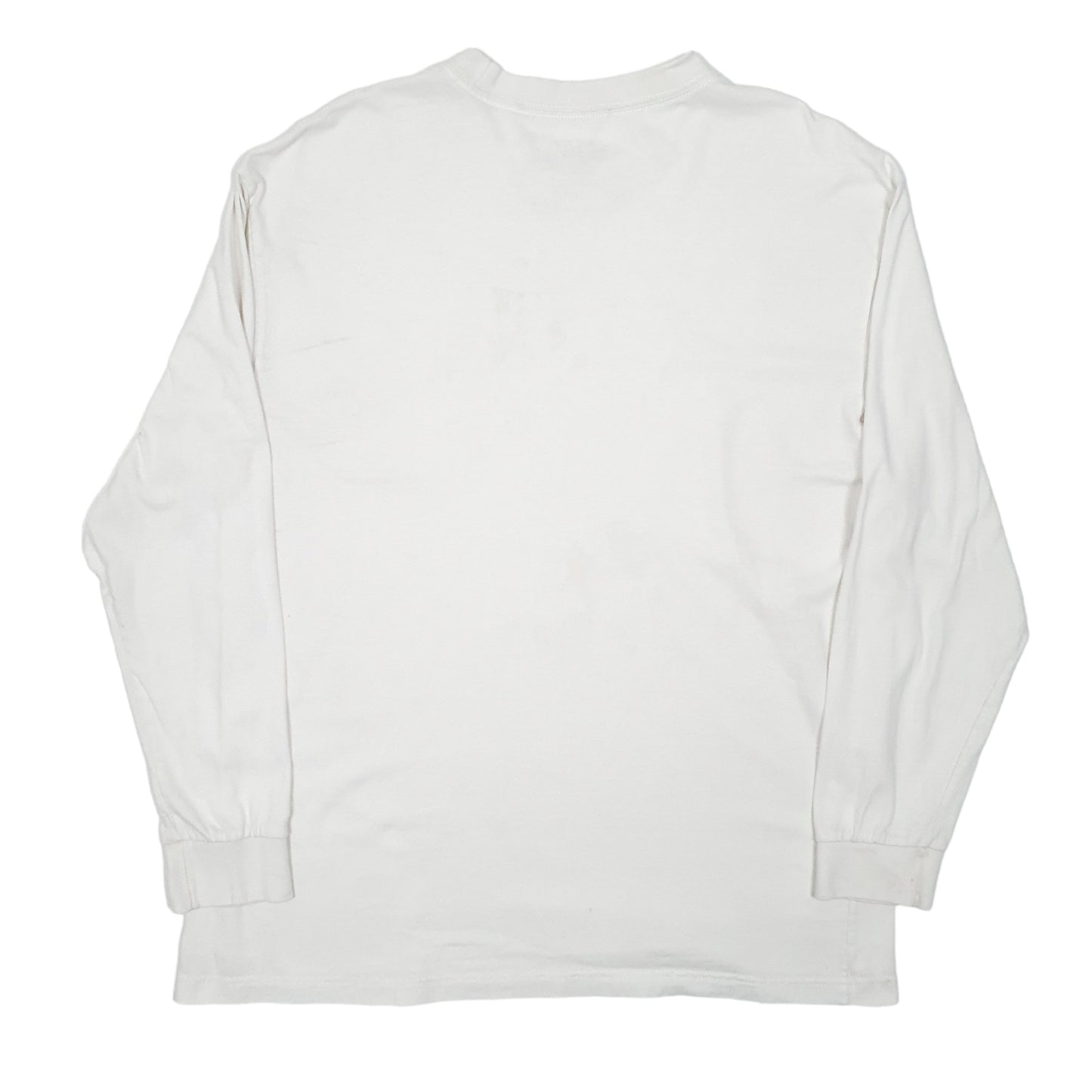 Mens White Dickies Pocket Workwear Long Sleeve T Shirt