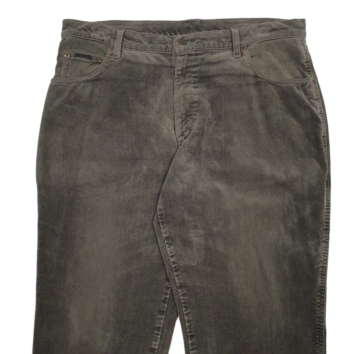 Mens Khaki Wrangle Texas Stretch Corduroy Trousers